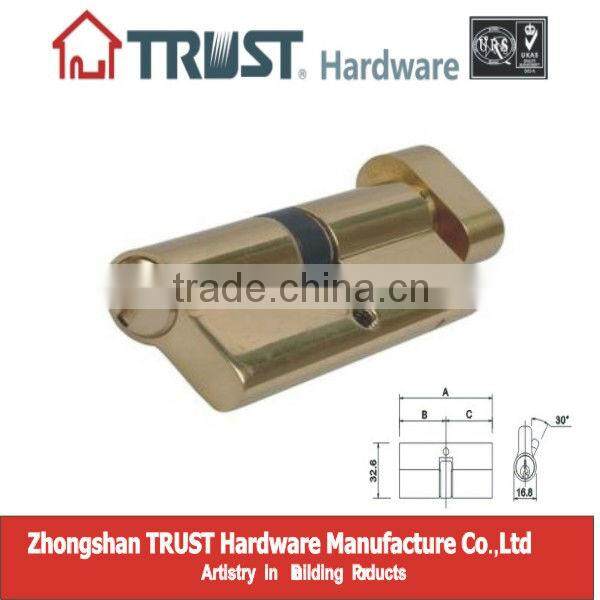 80PB-BK-T01:Trust 80mm Euro Profile Brass Bath room lock Cylinder