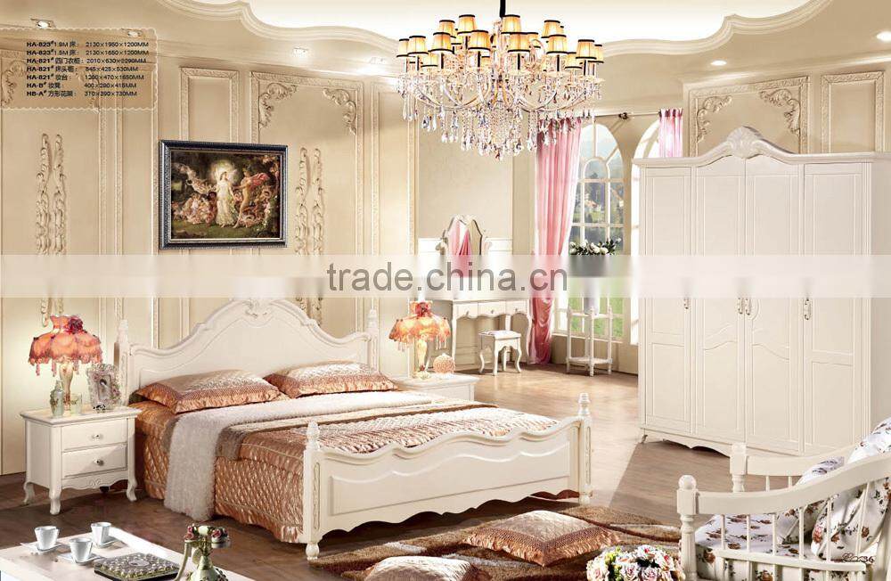 Hot sale hight quality 6 seater wooden dining table set antique dining table in wihite