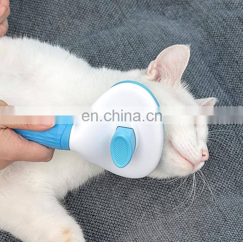 wholesale popular customized eco-friendly automatic retractable stainless steel cat comb need let for cats and dogs