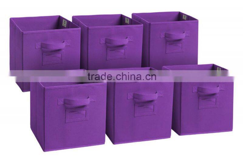 Foldable Fabric Bin, Folding storage cube set of 6