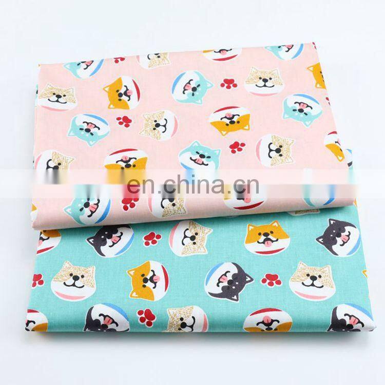 Cartoon dog printed fabric kindergarten baby blanket bedding pure cotton fabric manufacturers wholesale