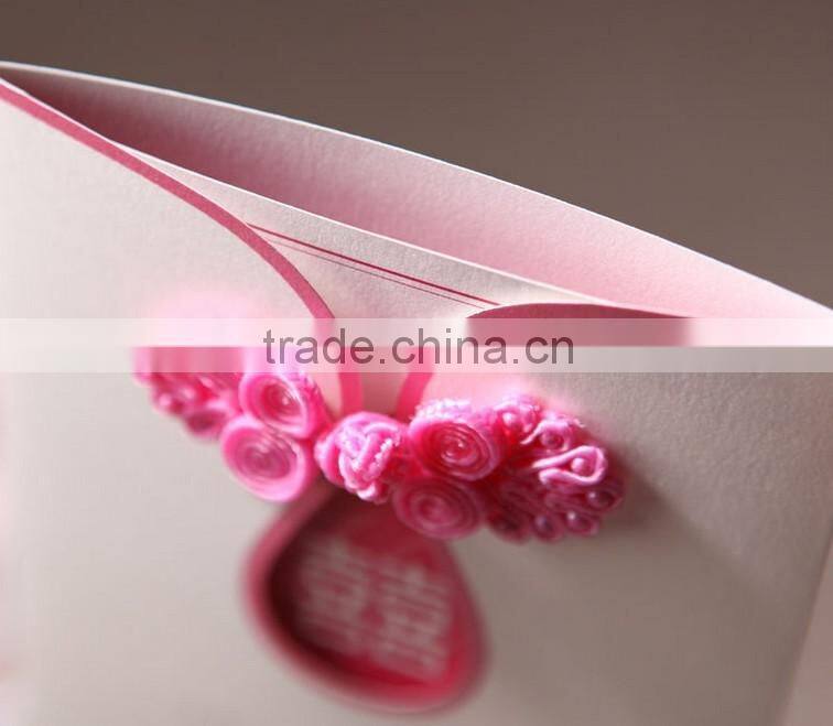 Traditional China Style Emboss Wedding Invitation Card Designs