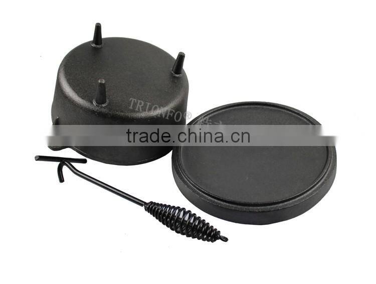 TRIONFO hot sale pre-seasoned cast iron camping stock pot
