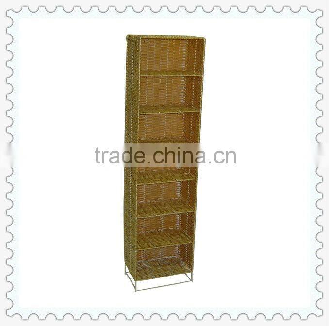 handwoven plastic wicker cd storage for home decoration with 7 layers