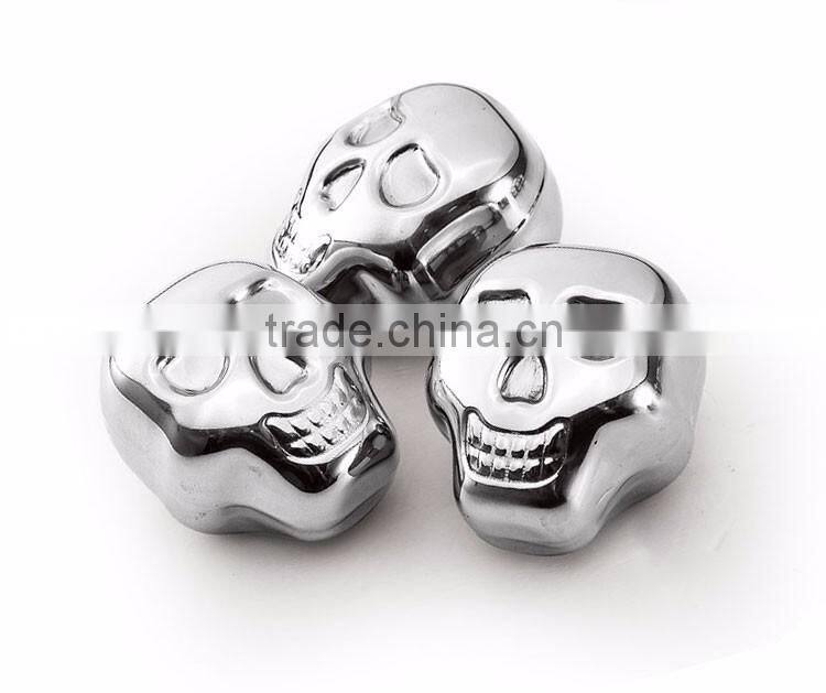 The NEWEST skull shaped Stainless Steel Ice Cube, Whisky Stone