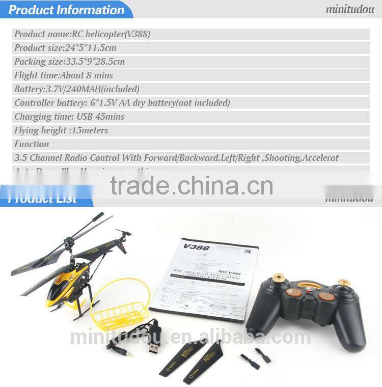 2014 new products RC Helicopter V388 3.5CH HORNET Transport Helicopter with gyro