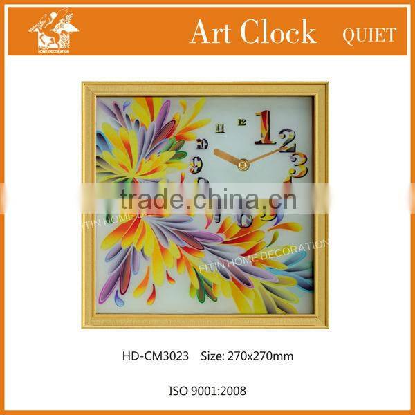 modern beautiful glass printing gift clock HD-CM3023