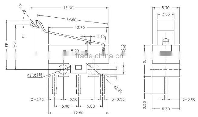 SPDT/SPST Mini size Micro switch products with long lever