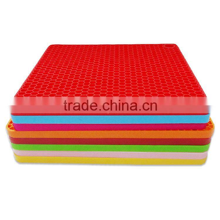 2015 Custom honeycomb shaped Silicone mat/kitchen silicon mats