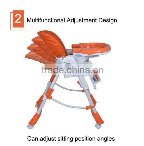 Adjustable folding kids feeding chairs wholesale plastic restaurant High Chair Portable