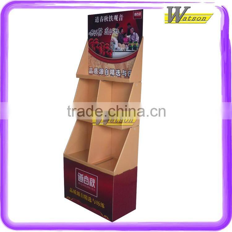 Chocolate Promotion Custom Printing Corrugated Food Retail Compartment Display Stand