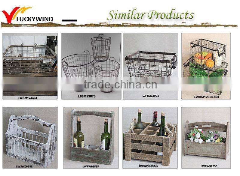 Distressed style vintage assemble wooden basket