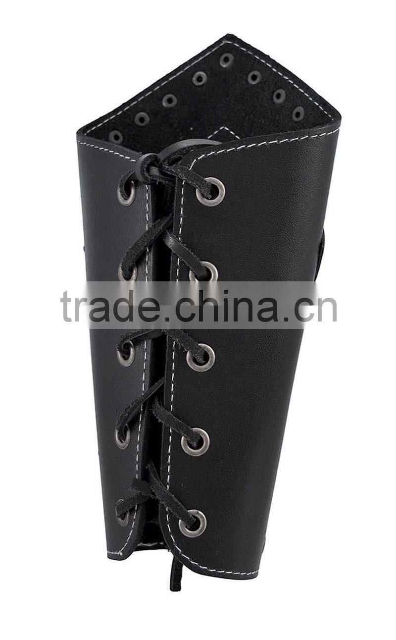 Black Lace-up Gothic Cross Leather Wristband New Bracelet