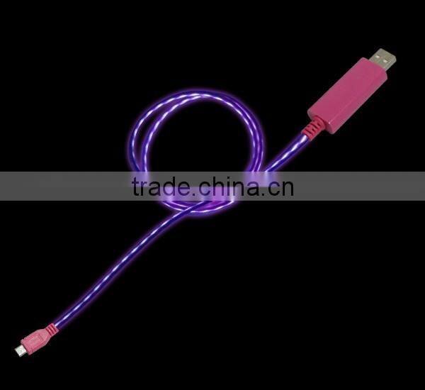 micro usb cable charger data cable for mobile phone usb cable with led light