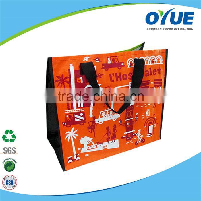 Hot promotional Handled 100% recycled pp woven bag