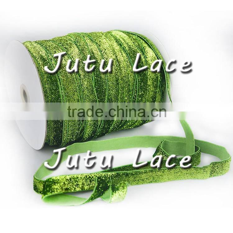 5-8 ''sparkle elastic FOE / velvet type elastic ribbon / glitter bra straps