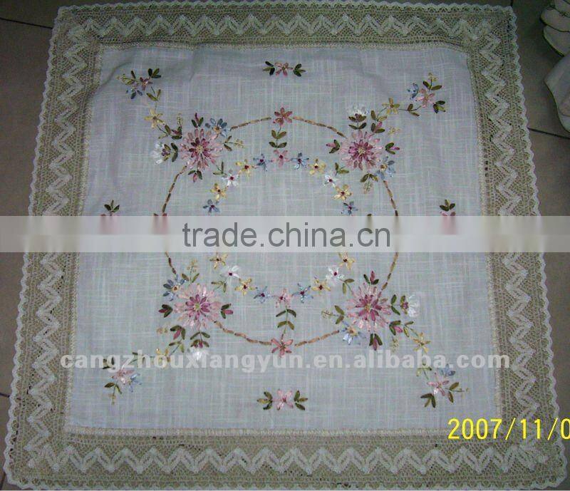 Custom ribbon embroidery wedding table cloth