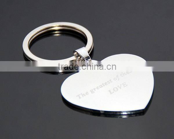 40MM Heart Shape Wedding Favor Gifts High Polished Stainless Steel Wholesale Blank Metal Heart Keychain