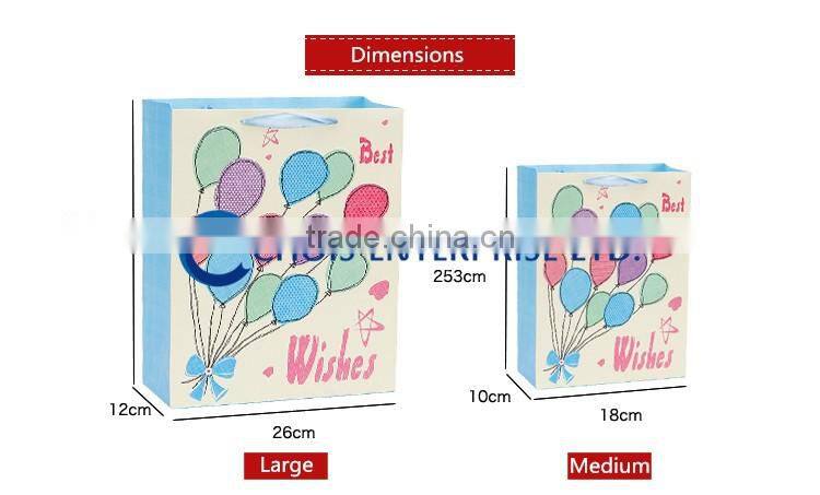 Popular Attractive Art Paper Bag with Ribbon Handle For Children Gift, Candy Present