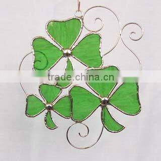 MX040051 tiffany style holiday gift stained glass candle holder for christmas decoration