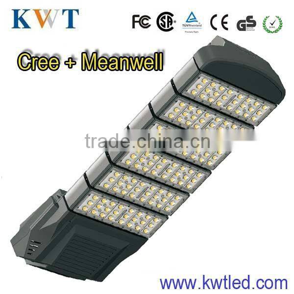 led street light lens with cree chip+MW driver 3 years guarranty road lamp