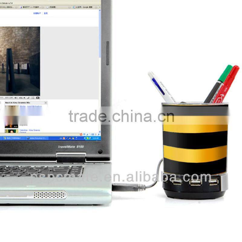 pen container usb hub with speaker function and LED indicator
