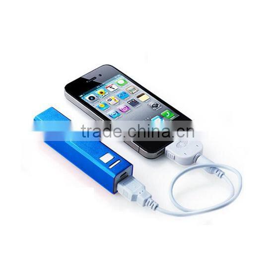 Flexible mini usb aluminium lipstick power bank 2600mah for smartphones