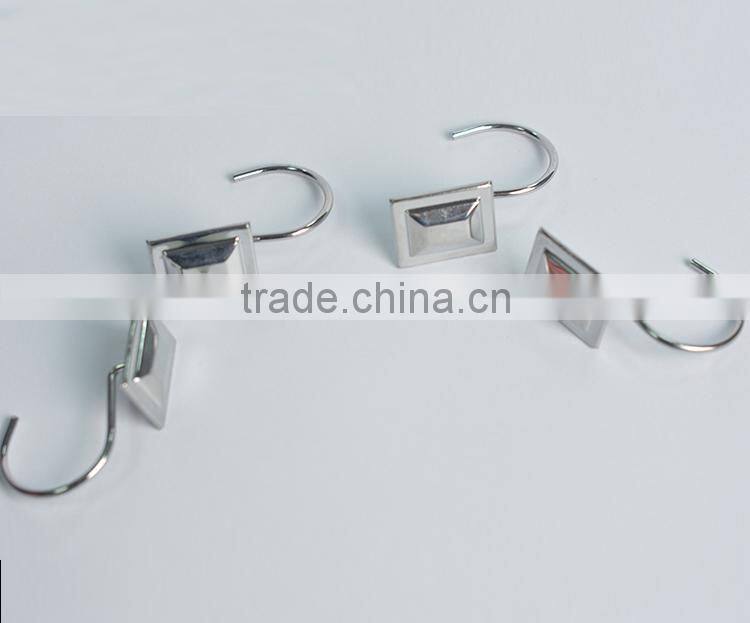factory supply metal shower curtain hook /metal shower curtain hooks/Bath Shower Ring Loop Bathroom Curtain Hooks