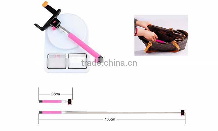 2015 selfie stick locust kjstar z07monopod with shutter button in tripod