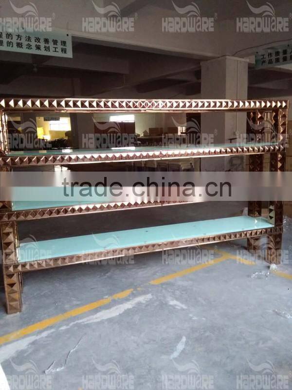 glass display wine rack wholesale , golden frame stainless steel wine rack