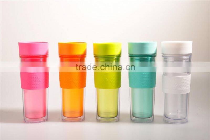 Everich New design hot selling plastic tea infuser mug with silicone grip