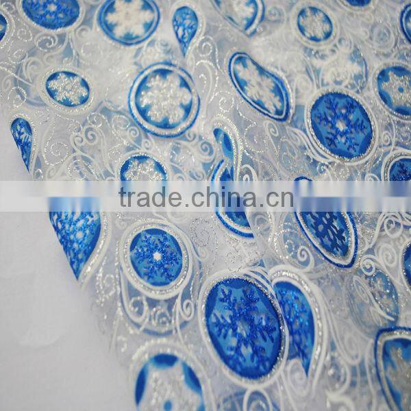 Christmas Fabric - Holiday Accents Navy Blue Snowflake Toss Metallic