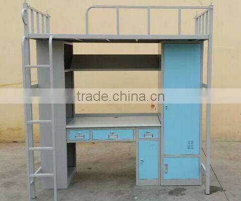 environment friendly college iron metal bunk bed with two ladders
