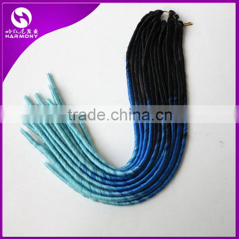 HARMONY NEW ARRIVE 20" 95g synthetic soft dreadlocks braids in ombre color pre crochect Ombre Faux Locs Braid Hair Extensions