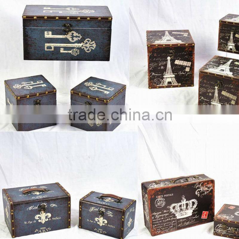 Shabby and chic handmade wooden trunk