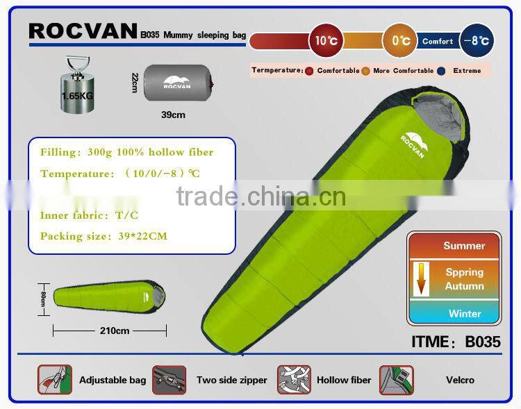 mummyshaped sleeping bag,top quality down sleeping bag