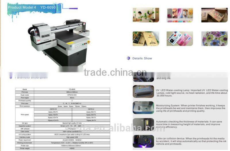 Personality glasses flatbed printer /glass uv flatbed printer with high resolution