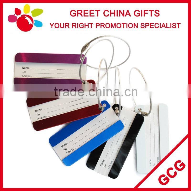 Promotional Aluminum Alloy Cheap Travel Luggage Tag Custom Logo with Replaceable Paper Name Card