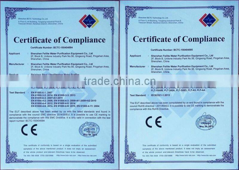 2015 best home non-electric counter top water filter Oem Mineral Water Purifier