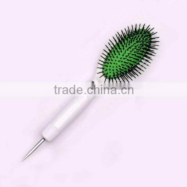 Plastic cushion hair brush with steel pins