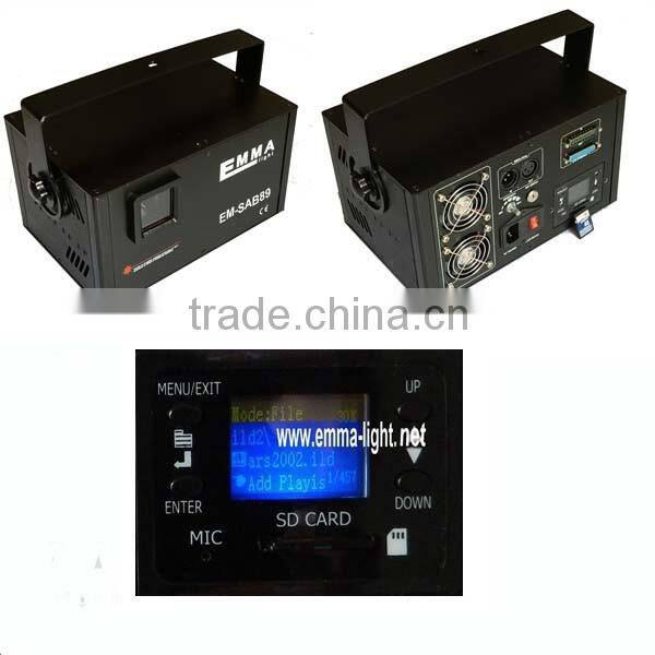 SD Card 6w ilda & dmx blue laser sd card, 3W blue animation laser sd card