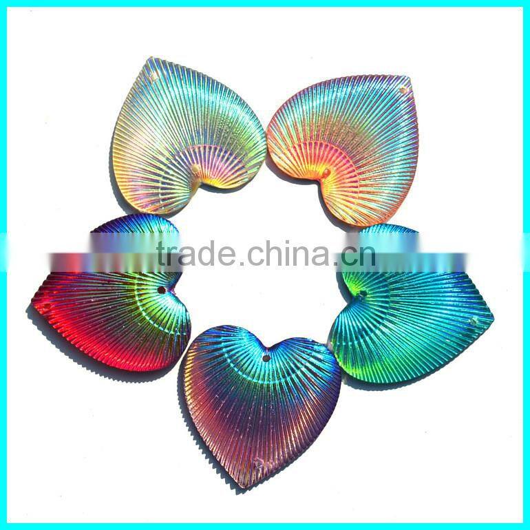 Garment Loose Rhinestone Beads ,25mm Heart Sew On Rhinestone ,Resin Rhinestone