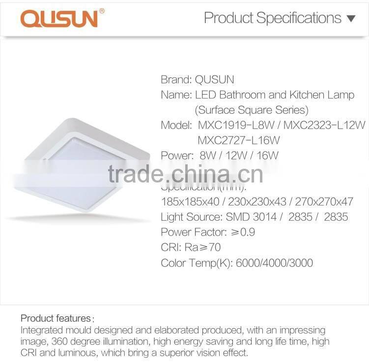 Zhongshan Factory 12W square led ceiling light