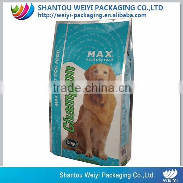 Stand up dog/cat/fish animal feed packaging bag plastic pet food bag with ziplock