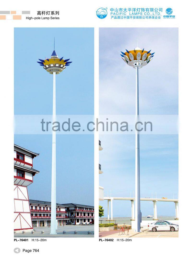 LED high mast light Led street light with Q235 galvanized steel poles