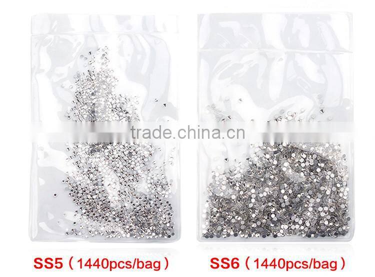 1440pcs SS3 to SS40 Clear Crystal Stone flatback Nail Art Rhinestone