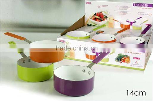 ALUMINUM ceramic non-stick MINI Saucepan with silicon handle
