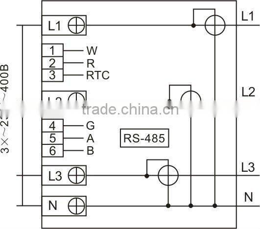 Three phase Din-rail pass through meter