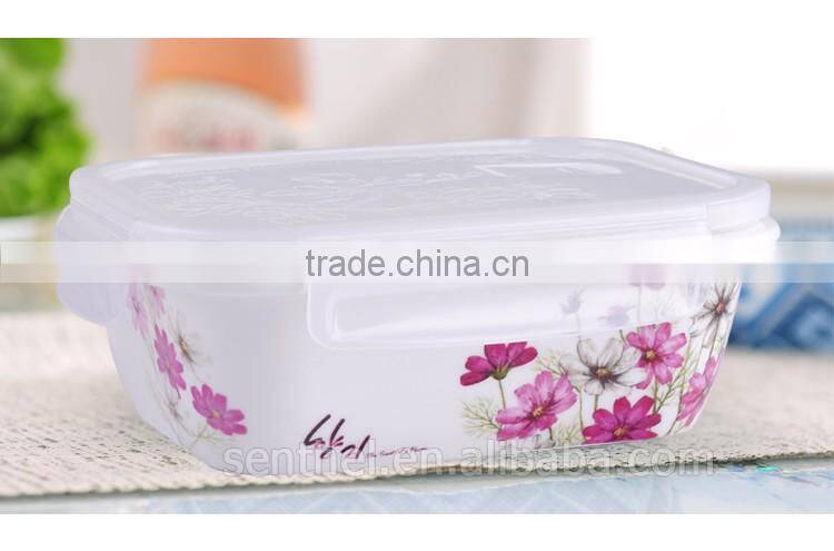 4-compartment Bento Lunch Box,Eco-friendly Safe Ceramic Food Container