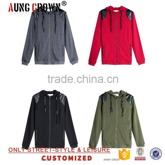 Plain Blank Zip Up Hoodie Cotton Polyester Lightweight Wholesale